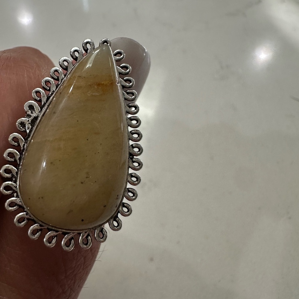NWOT Natural Gemstone Sterling 925 Silver Ring- Sz 11 - Picture 3 of 6